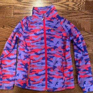 Columbia fleece zip jacket girls size 10/12